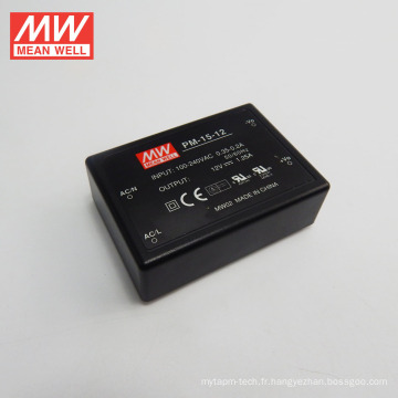 Mean Well 15W 12V AC / DC Module Sur Type De Type D&#39;alimentation D&#39;énergie Type Encapsulé Type Simple Sortie PM-15-12